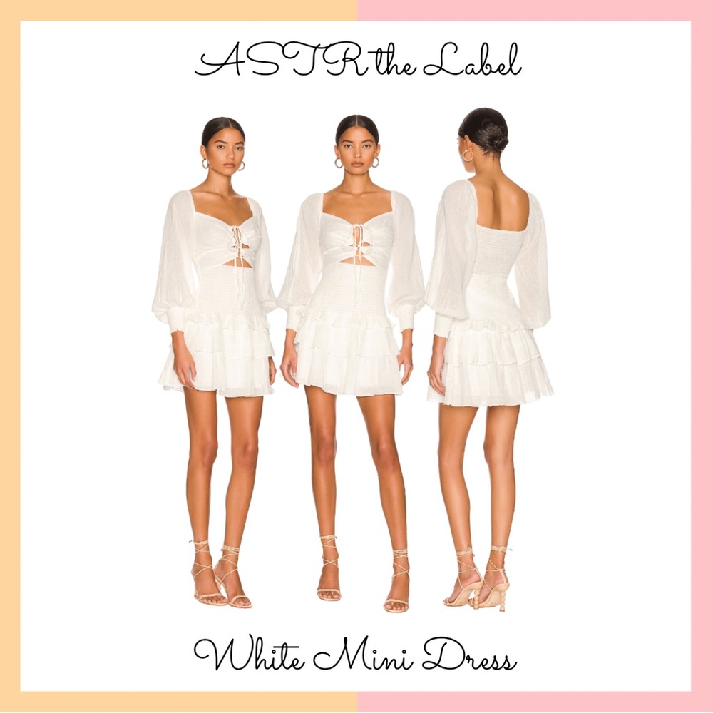 ASTR the Label White Marietta Mini Dress